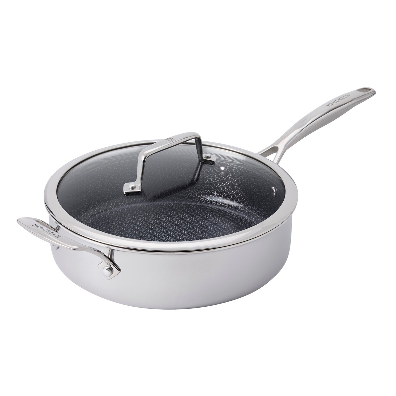 Henckels Paradigm Ceramic 4-qt Stainless Steel Saute Pan with Lid and Handle Helper
